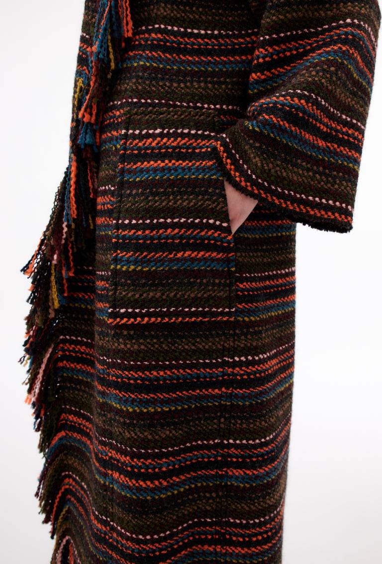 Odeeh Multicolor Stripe Mantel, Charcoal Cyber Monday