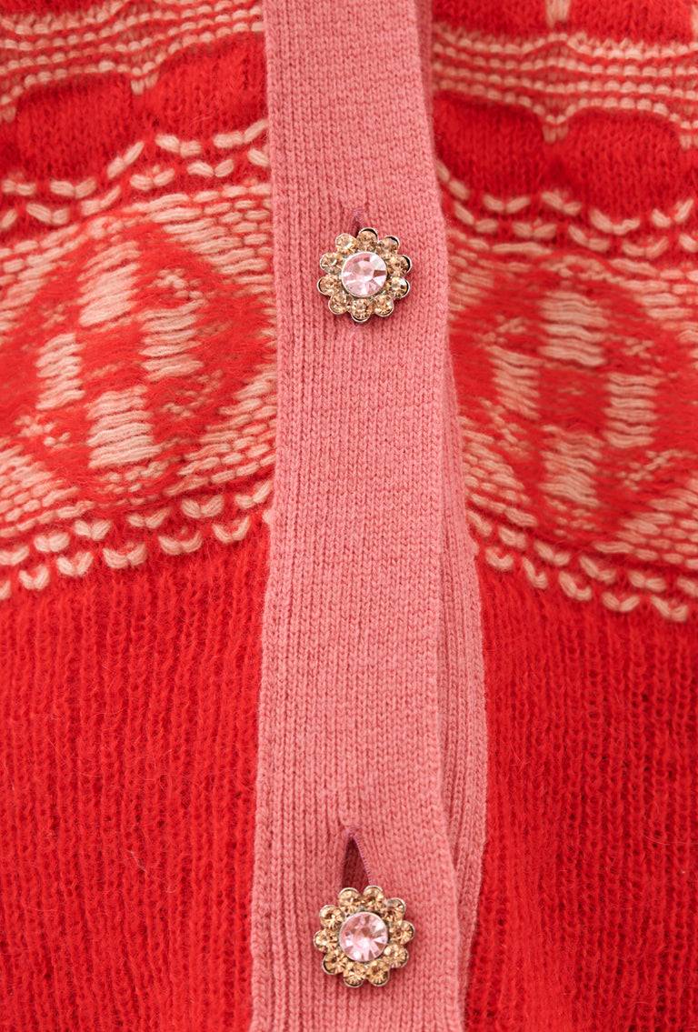 Odeeh Graphic Norwegian Cardigan, Geranium Valentinstagsangebot