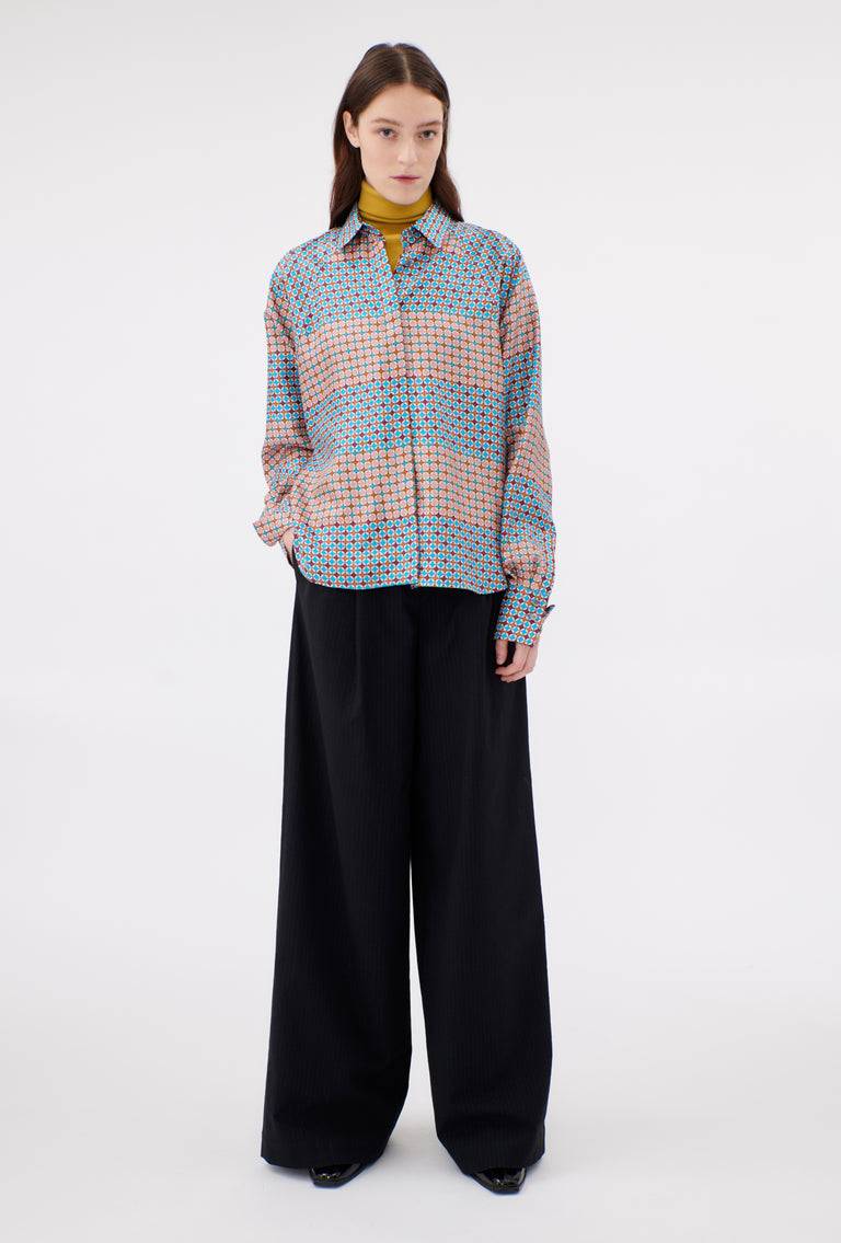 Odeeh Mini Tiles Bluse, Cerulean Heißer Verkauf