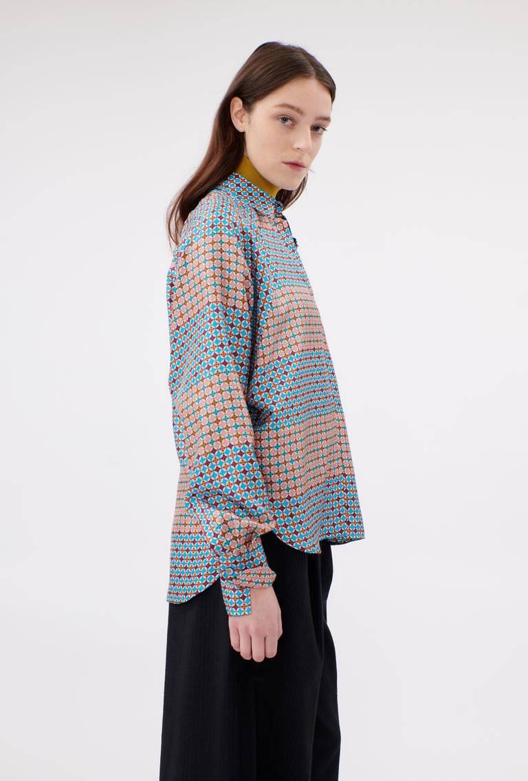 Odeeh Mini Tiles Bluse, Cerulean Heißer Verkauf