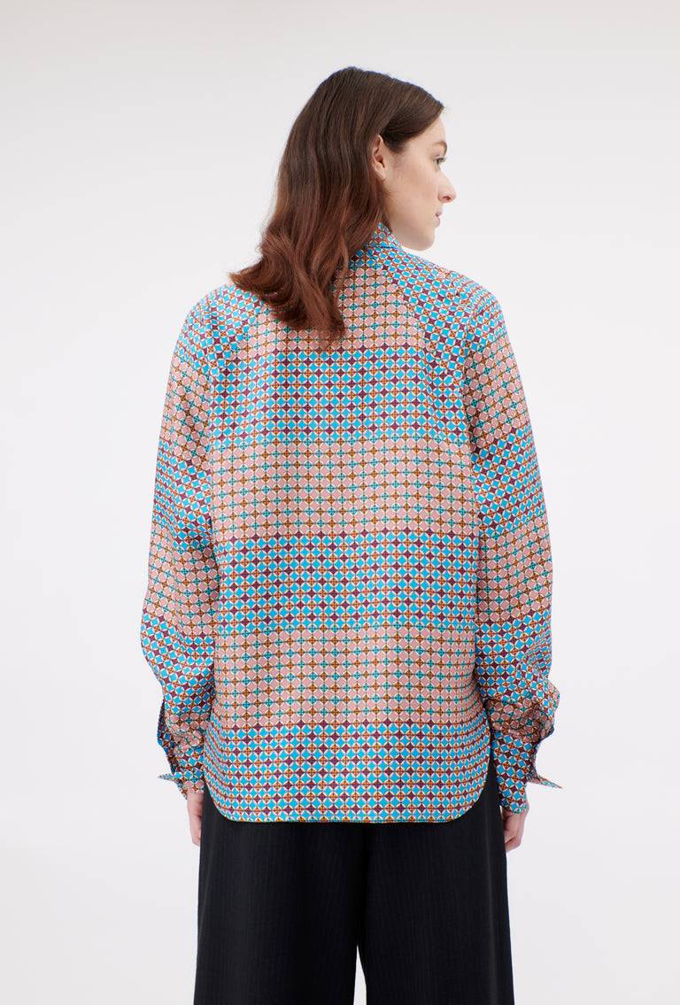 Odeeh Mini Tiles Bluse, Cerulean Heißer Verkauf