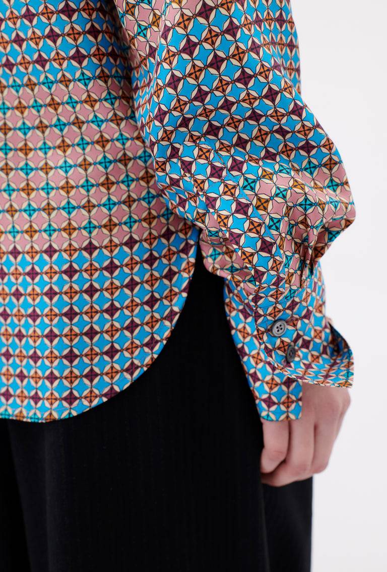 Odeeh Mini Tiles Bluse, Cerulean Heißer Verkauf