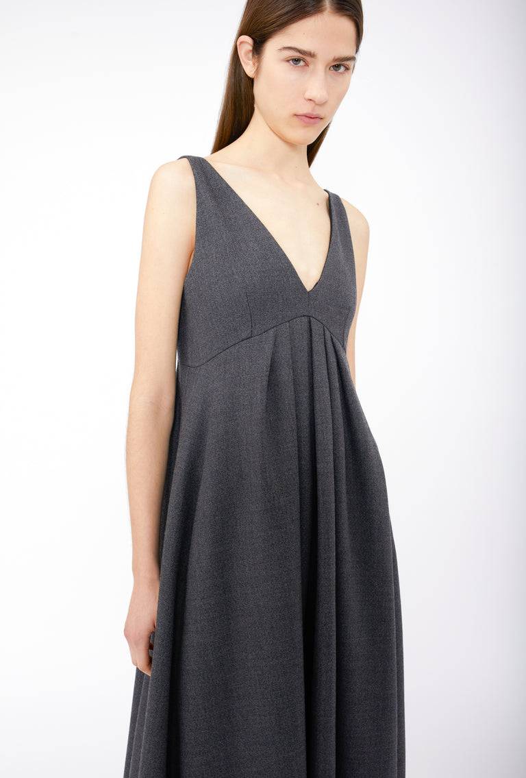 Odeeh Savile Row Wool Pique Kleid, Charcoal Online Outlet