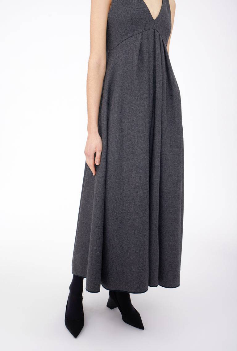 Odeeh Savile Row Wool Pique Kleid, Charcoal Online Outlet