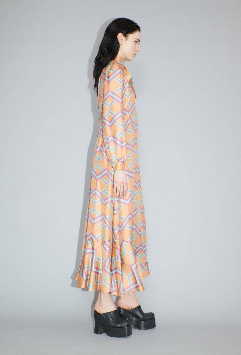 Odeeh Ribbon Zig Zag Kleid, Pale Peach Exklusive Angebote