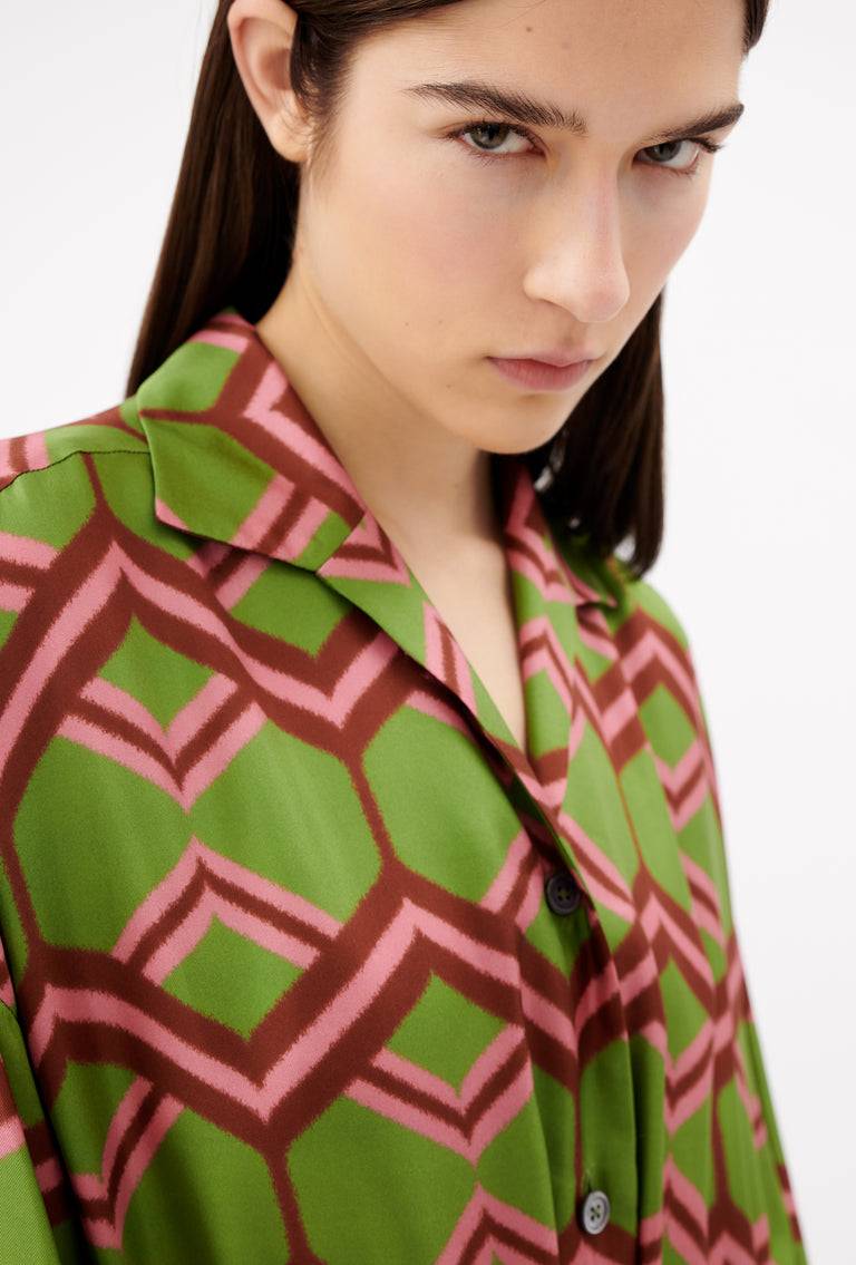 Odeeh Ribbon Zig Zag Kleid, Grass Green Blitzangebot