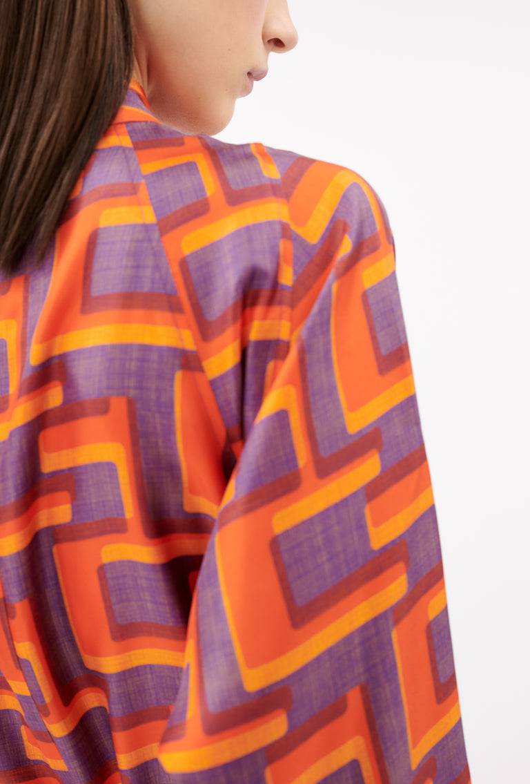 Odeeh Pop Art Maze Kleid, Glowing Orange Saisonale Angebote