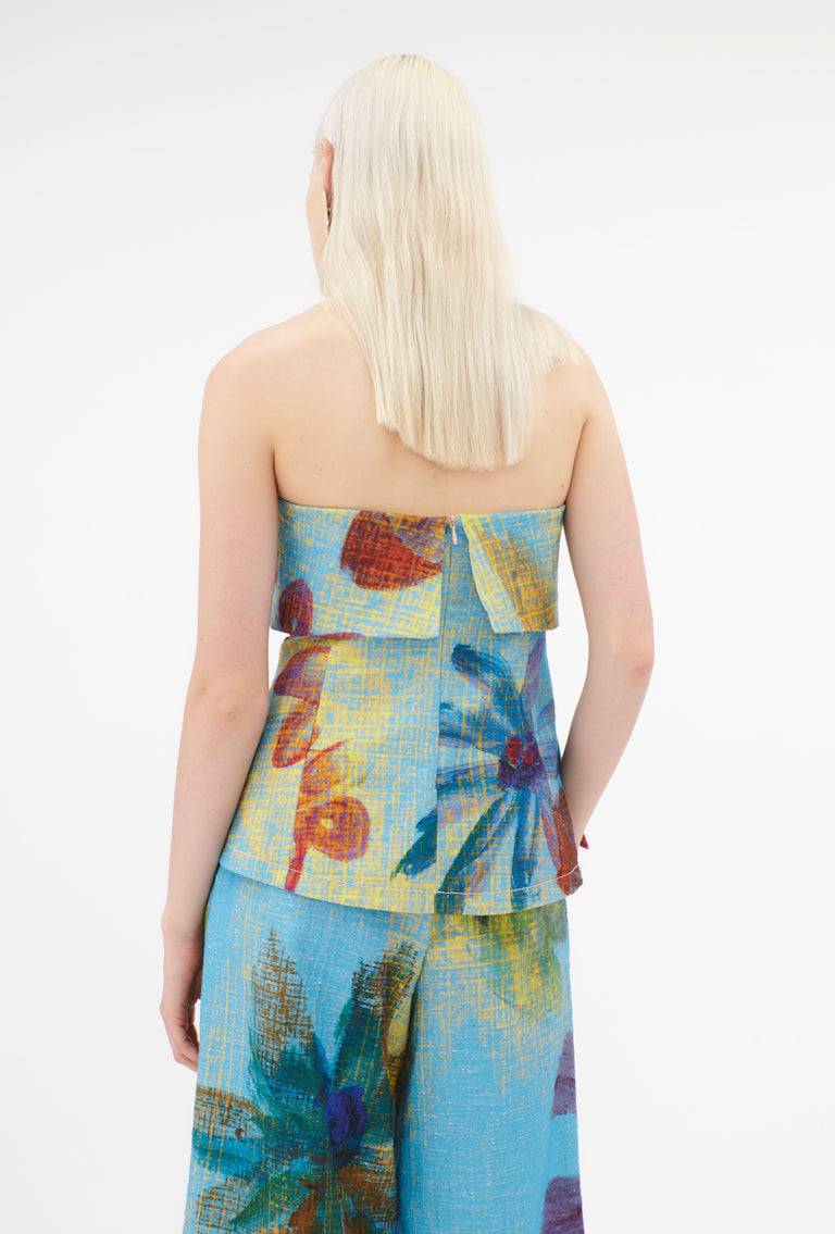 Odeeh Gouache Flowers Top, Caribbean blue Kauf eins, bekomm eins gratis