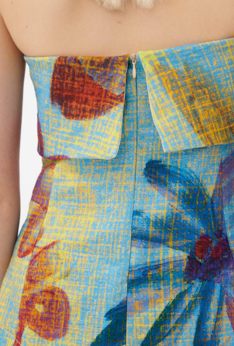 Odeeh Gouache Flowers Top, Caribbean blue Kauf eins, bekomm eins gratis