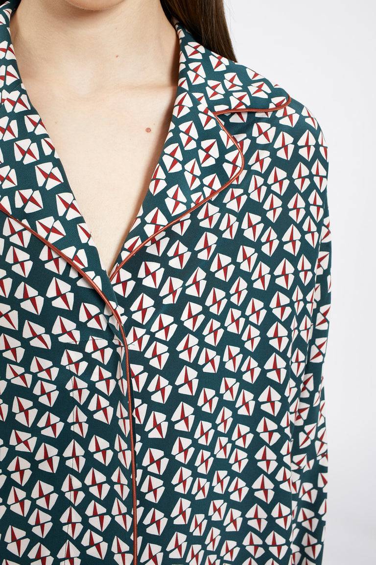 Odeeh Prisms Bluse, Juniper Kostenlose Rückgabe