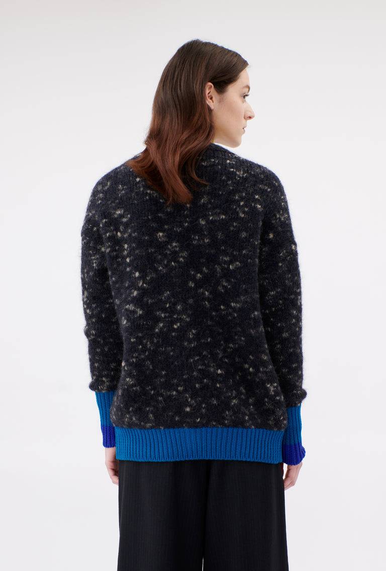 Odeeh Color Block Patch Cardigan, Granite Zeitbegrenzte Promotion