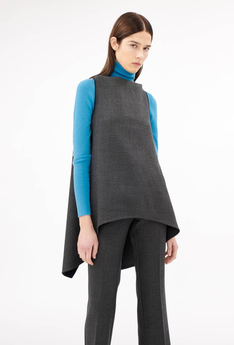 Odeeh Savile Row Wool Pique Top, Charcoal Vierteljährliche Förderung