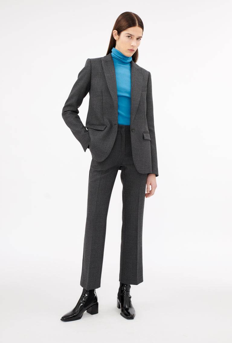Odeeh Savile Row Wool Pique Blazer, Charcoal Im Verkauf