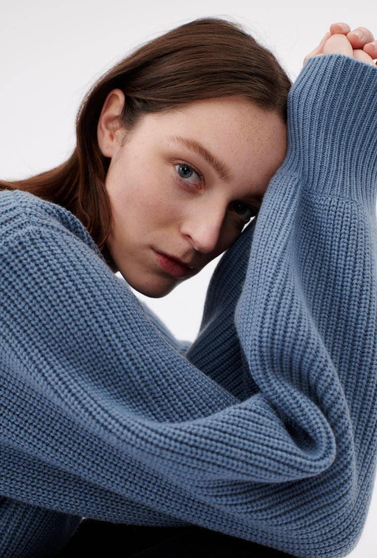 Odeeh Cash-Wool-Mix Pullover, Frosty Blue Verkauf