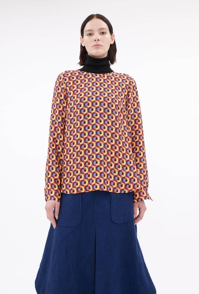 Odeeh Arabesques Bluse, Brick red Fabrikverkauf