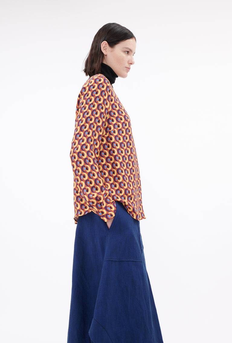 Odeeh Arabesques Bluse, Brick red Fabrikverkauf