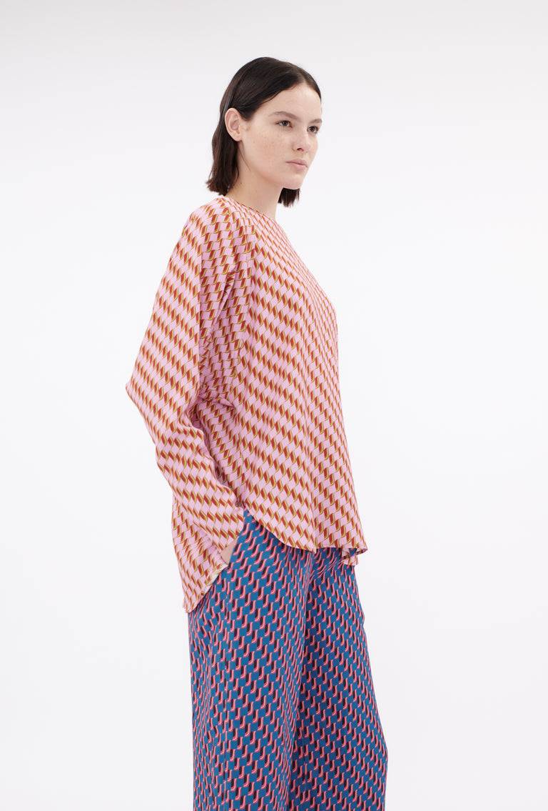 Odeeh Diagonal Waves Bluse, Candy Limitierter Zeitrabatt