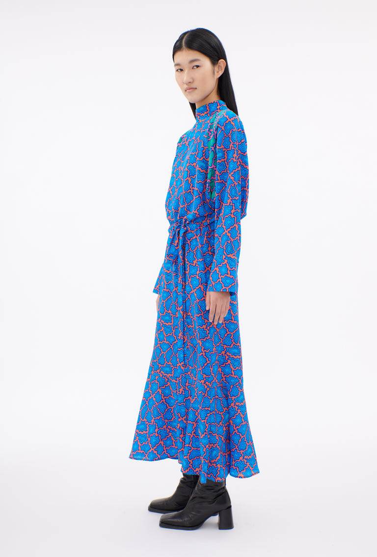 Odeeh Memphis Achats Crepe de Chine Kleid, Turquoise Blue Flash Sale