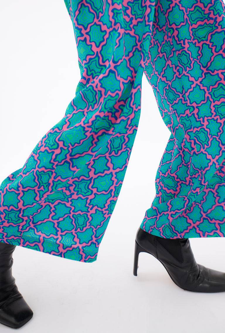 Odeeh Memphis Achats Crepe de Chine Hose, Carribean Green Begrenztes Angebot