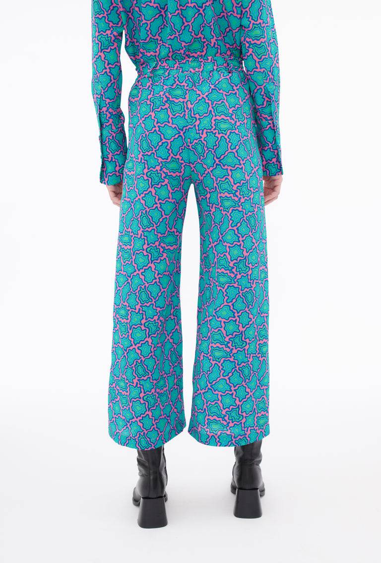 Odeeh Memphis Achats Crepe de Chine Hose, Carribean Green Begrenztes Angebot