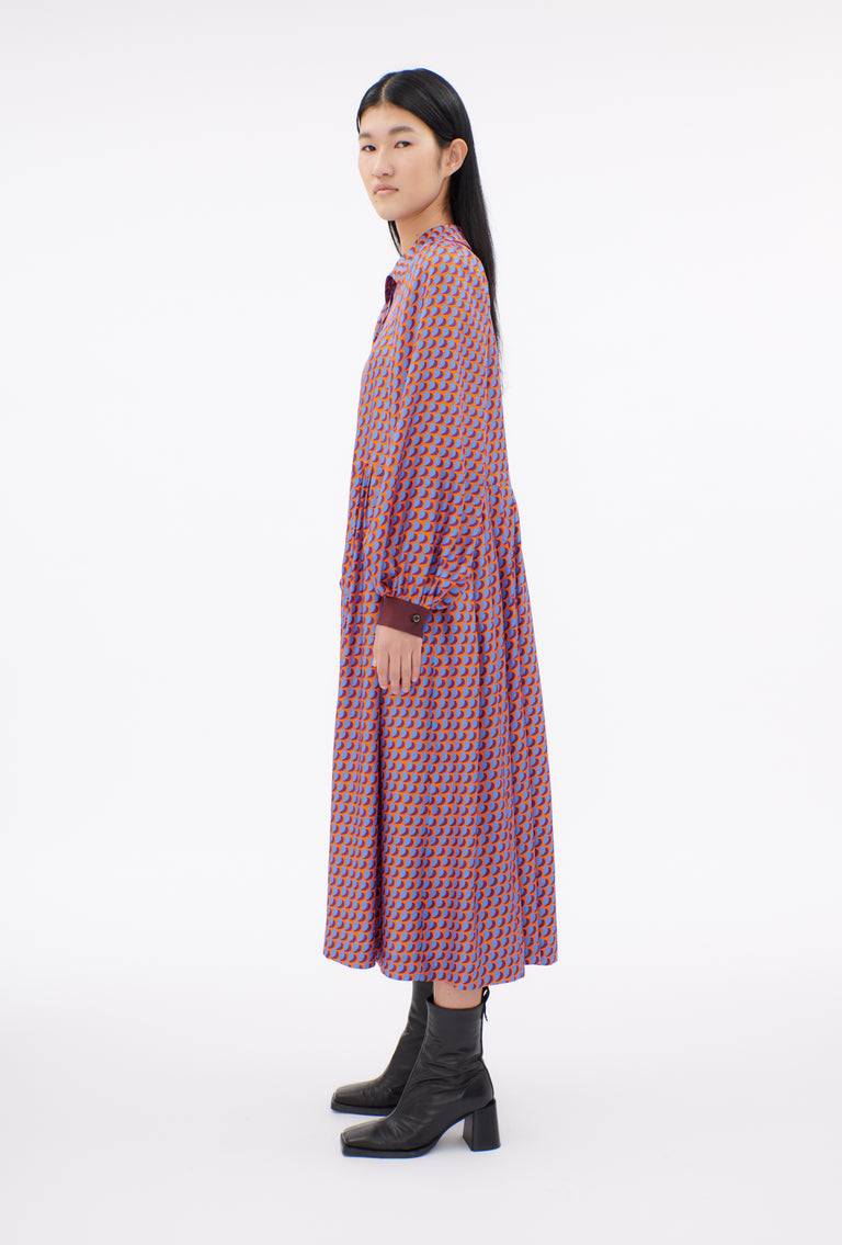 Odeeh Baisers Silk Twill Kleid, Cobalt Preisnachlass