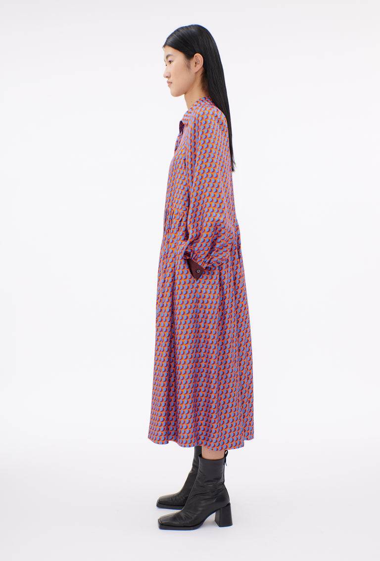 Odeeh Baisers Silk Twill Kleid, Cobalt Preisnachlass