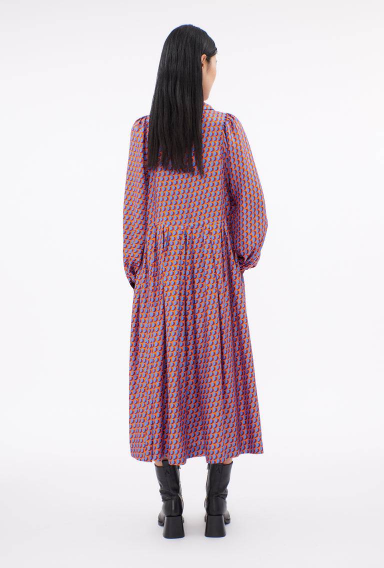 Odeeh Baisers Silk Twill Kleid, Cobalt Preisnachlass