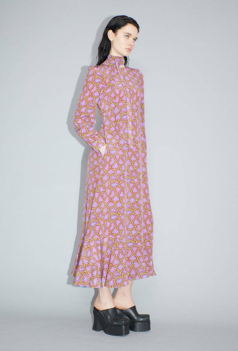 Odeeh Memphis Achats Crepe de Chine Kleid, Periwinkle Blue Saisonschlussverkauf