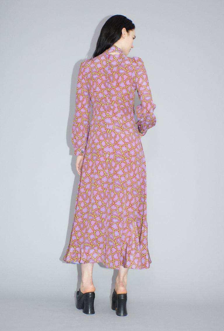 Odeeh Memphis Achats Crepe de Chine Kleid, Periwinkle Blue Saisonschlussverkauf