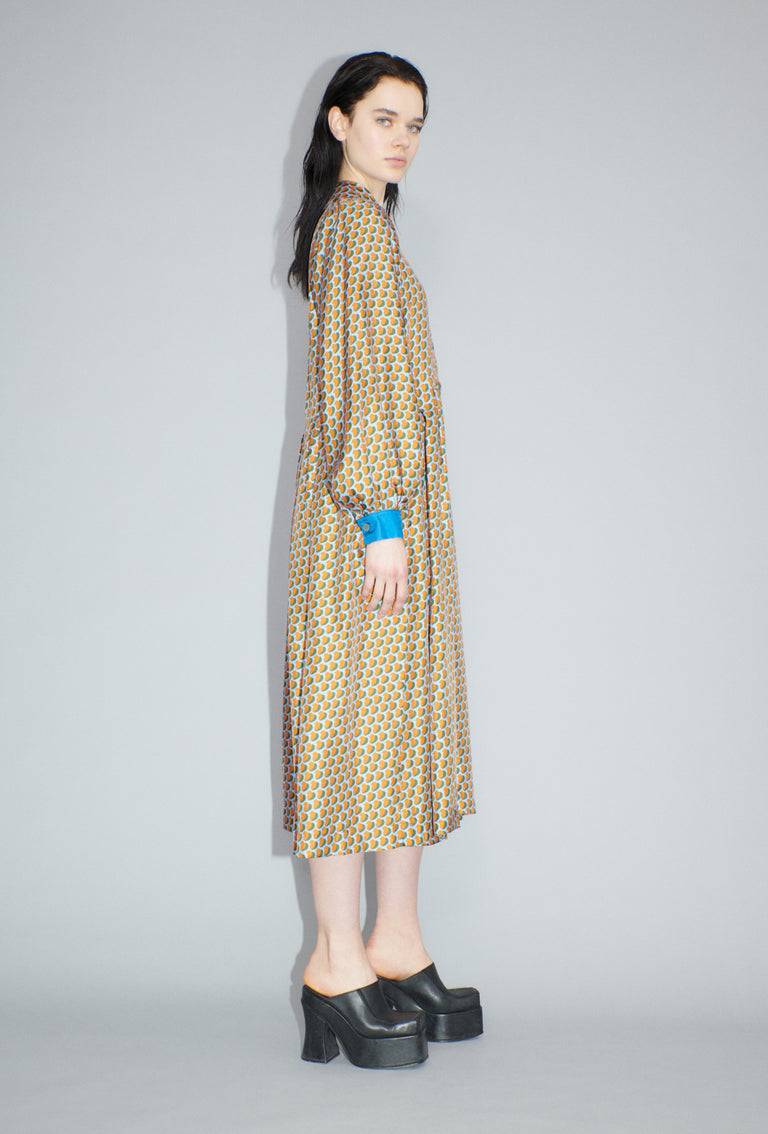 Odeeh Baisers Silk Twill Kleid, Saffran Black Friday