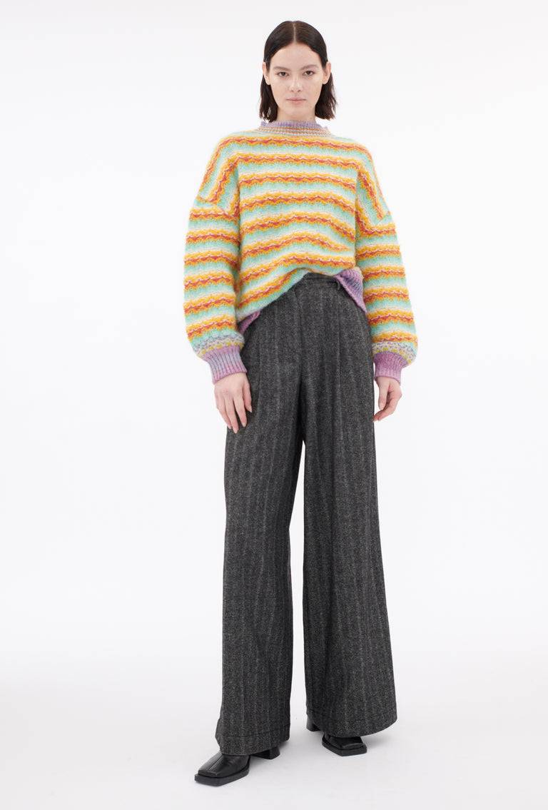 Odeeh Blurry Stripes Alpaca Wool Pullover, Jade Valentinstagsangebot