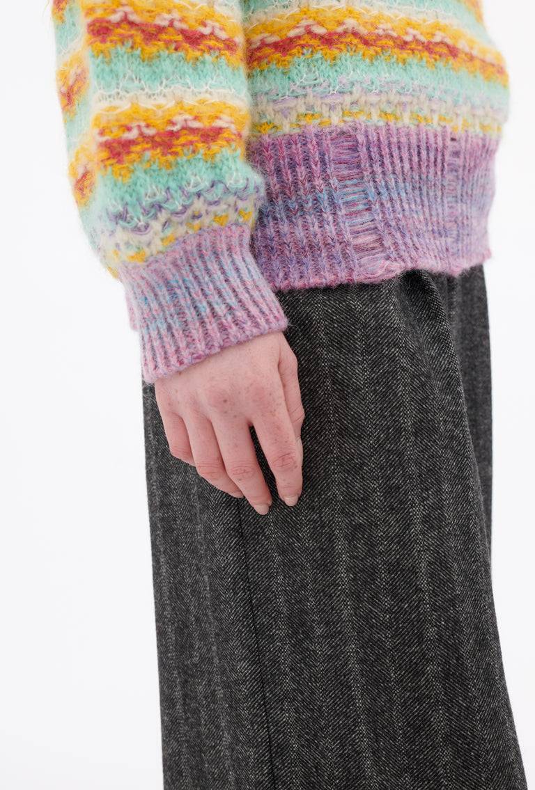 Odeeh Blurry Stripes Alpaca Wool Pullover, Jade Valentinstagsangebot