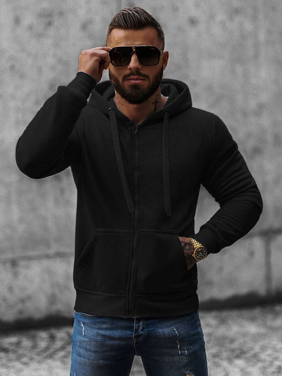 Ozonee Schwarzer Trainingsanzug für Herren OZONEE 01 50% Rabatt mit kostenlosem Versand
