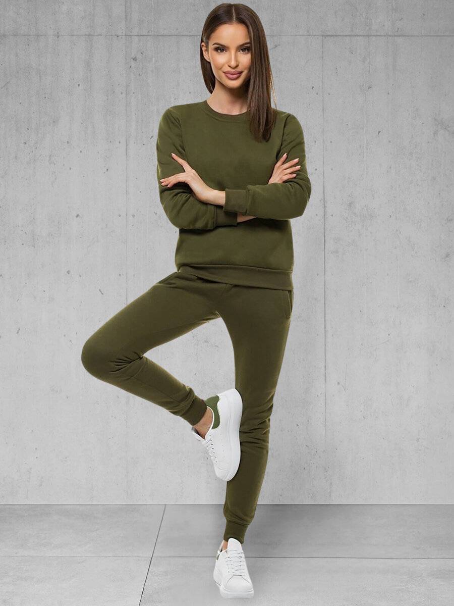 Ozonee Damen Trainingsanzug Khaki OZONEE 51 Begrenzt auf 3 Tage