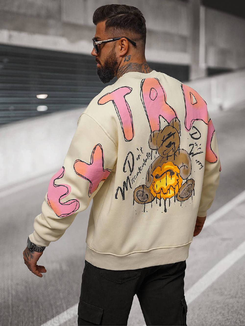 Ozonee Sweatshirts für Paare 17 Beige im Angebot