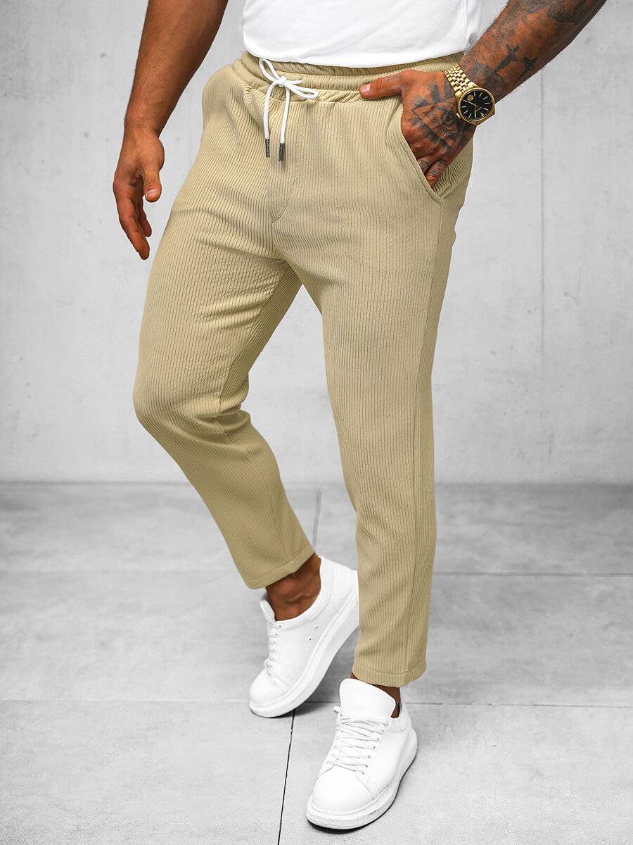 Ozonee Beige Herrenset – Hemd und Hose OZONEE O/Y963TSP Günstiger Verkauf