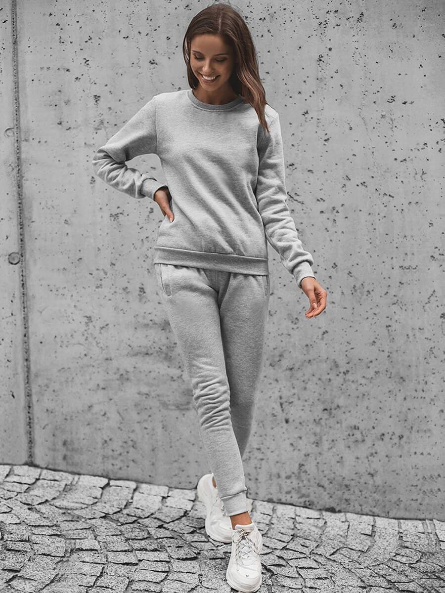 Ozonee Zweiteiliges Trainingsanzug-Set Grau OZONEE JS/CKW01 VIP-Rabatte