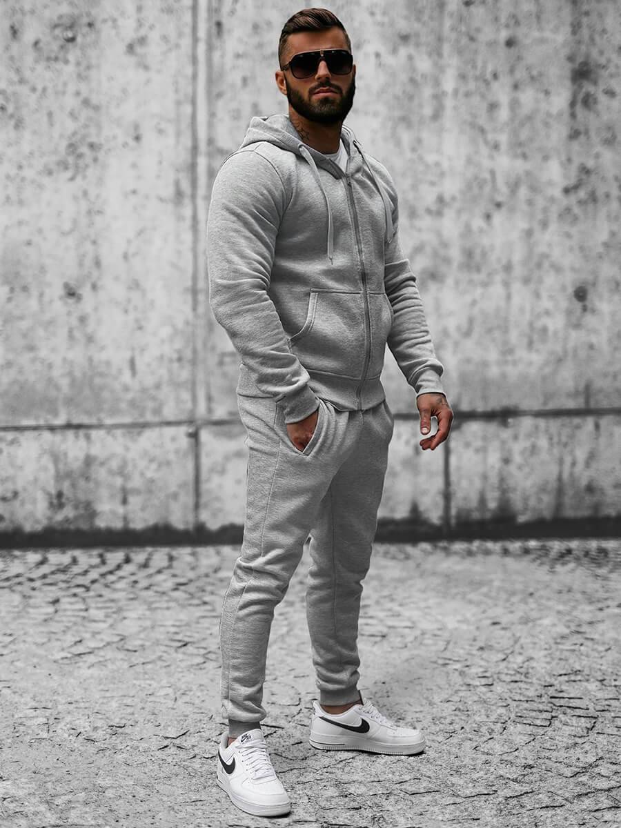 Ozonee Herren Sportanzug Grau OZONEE JS/XW2008 Letzte 3 Tage
