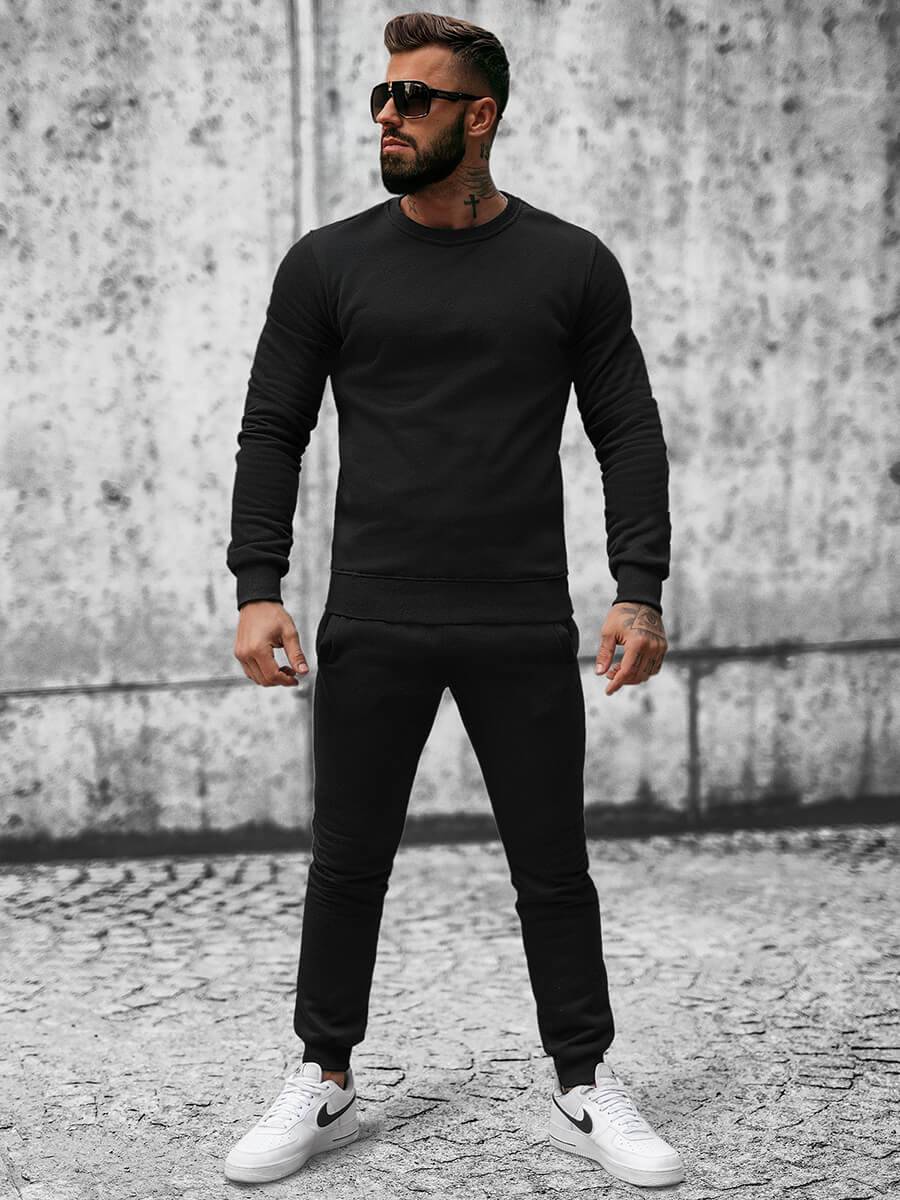 Ozonee Herren Sportanzug Schwarz OZONEE JS/XW2001 Neueste Stile