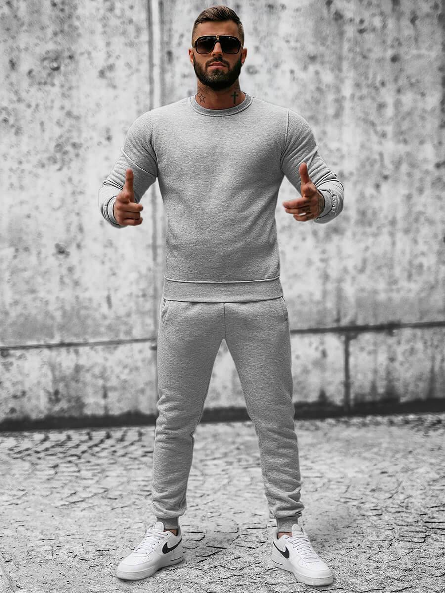 Ozonee Herren Sportanzug Grau OZONEE JS/XW2001 Letzte 2 Tage
