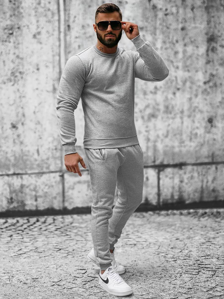 Ozonee Herren Sportanzug Grau OZONEE JS/XW2001 Letzte 2 Tage