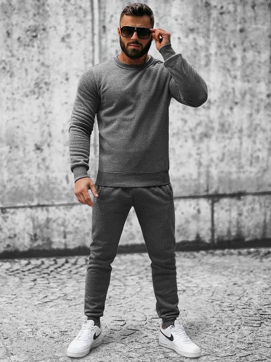 Ozonee Herren Sportanzug Anthrazit OZONEE JS/XW2001 Letzter Tag