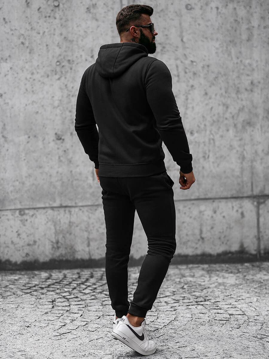Ozonee Herren Sportanzug Schwarz OZONEE JS/XW2009 Zeitbegrenzte Promotion