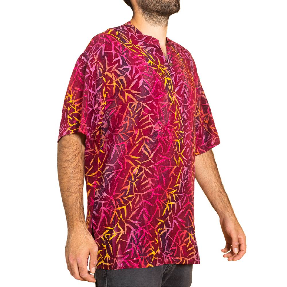 Panasiam Hemd Wachsbatik ohne Kragen Top Angebot