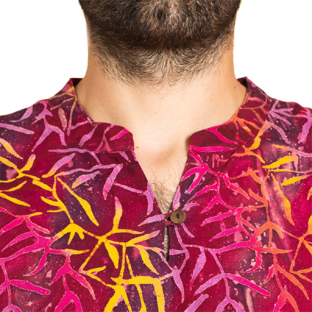Panasiam Hemd Wachsbatik ohne Kragen Top Angebot