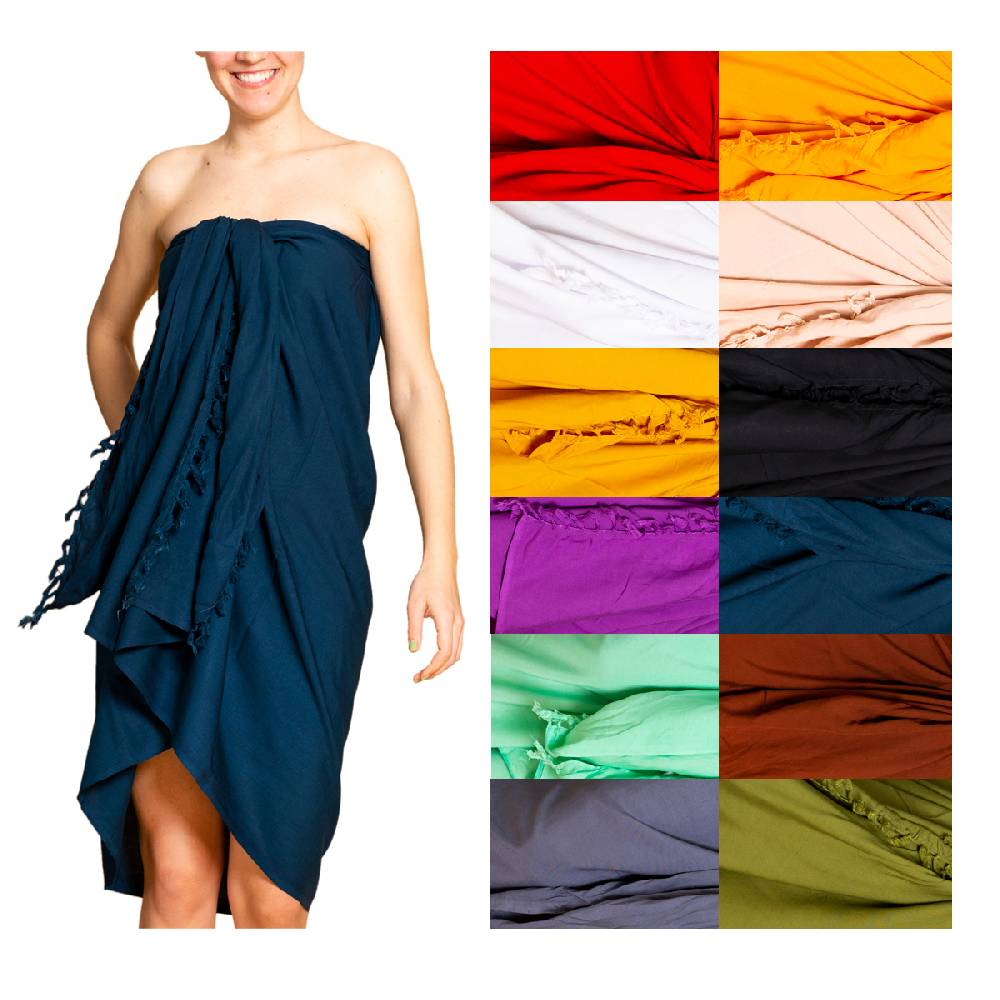 Panasiam Sarong unicolor in zwei Größen Blitzangebot