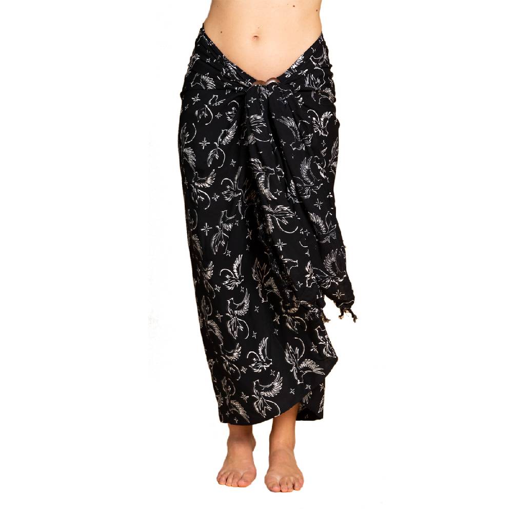 Panasiam Sarong Wachsbatik schwarz-weiß Tiefpreis