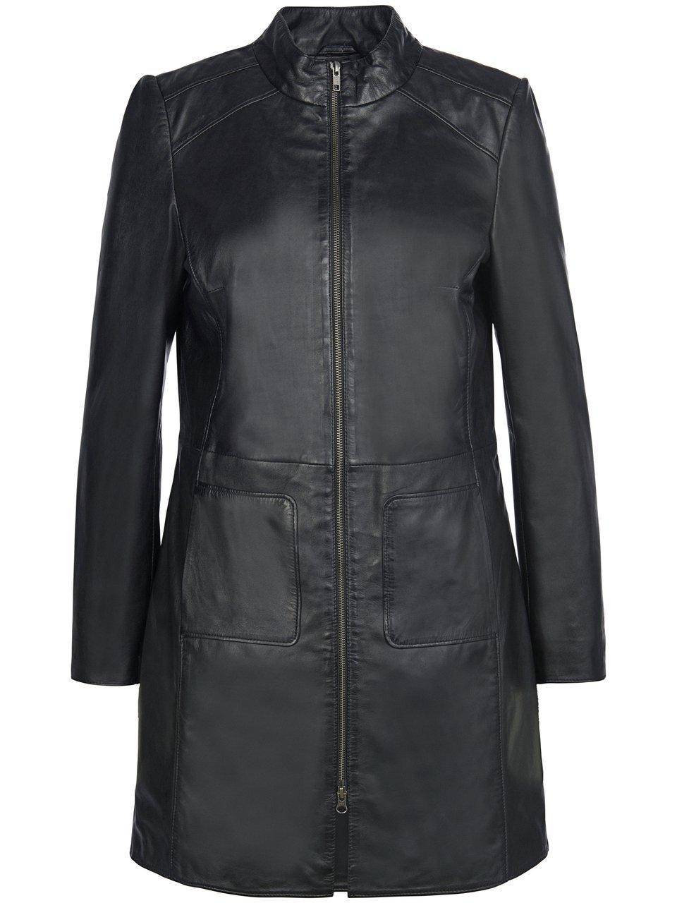 Emilia Lay Leder-Long-Jacke Fabrikverkauf