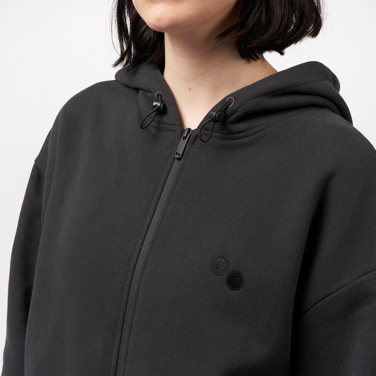 Pinqponq Zipped Hoodie - Peat Black (Unisex) 2025