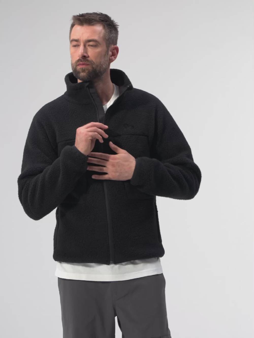 Pinqponq Fleece Jacket - Midnight Plum (Male) Rabatt